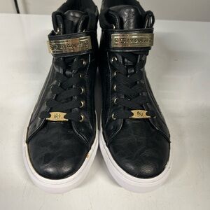Guess Black Sneakers with Gold Details